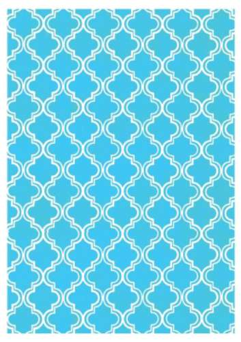 Printed Wafer Paper - Moroccan Pastel Blue - Click Image to Close